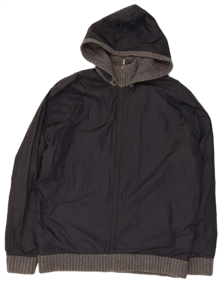 Giacca reversibile in maglia con cappuccio da uomo Massimo Dutti UK 42 XL Grigio