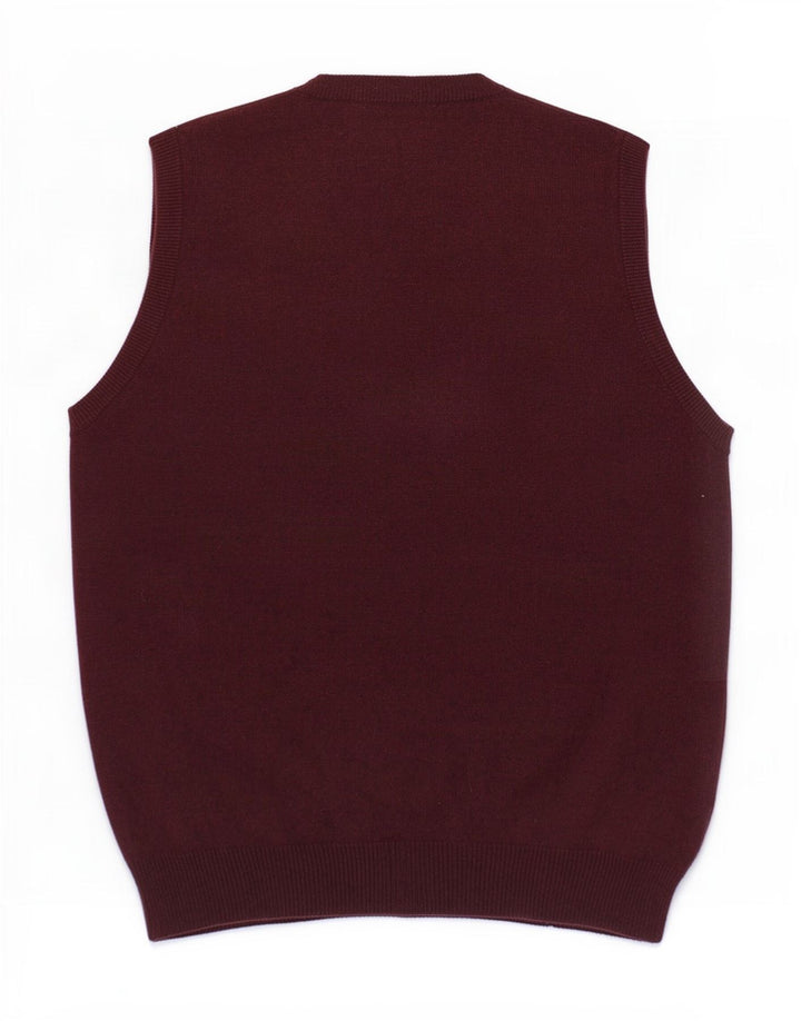 Canotta da uomo Marks & Spencer vestibilità regolare canotta in lana bordeaux media