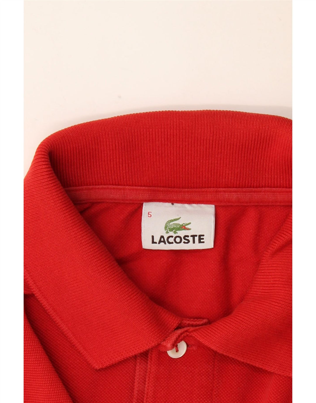 Polo da uomo LACOSTE taglia 5 grande in cotone rosso