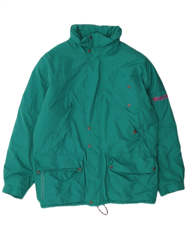 FILA Mens Hooded Windbreaker Jacket UK 42 XL Turquoise