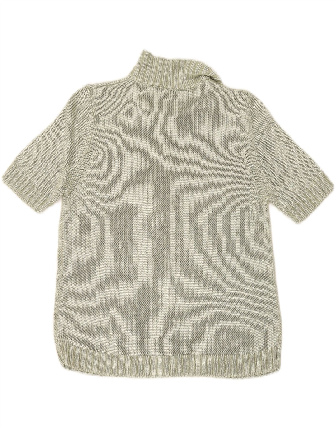 MARKS & SPENCER Womens Short Sleeve Cardigan Sweater UK 12 Medium Green Vintage Marks & Spencer and Second-Hand Marks & Spencer from Messina Hembry 