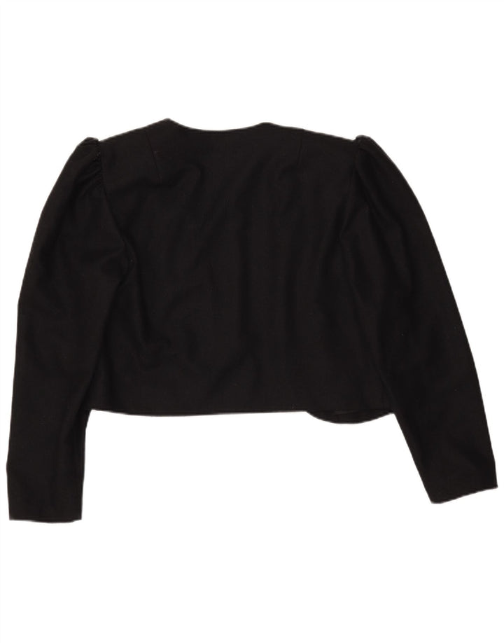 Giacca blazer corta da donna vintage EU 40 poliestere nero medio