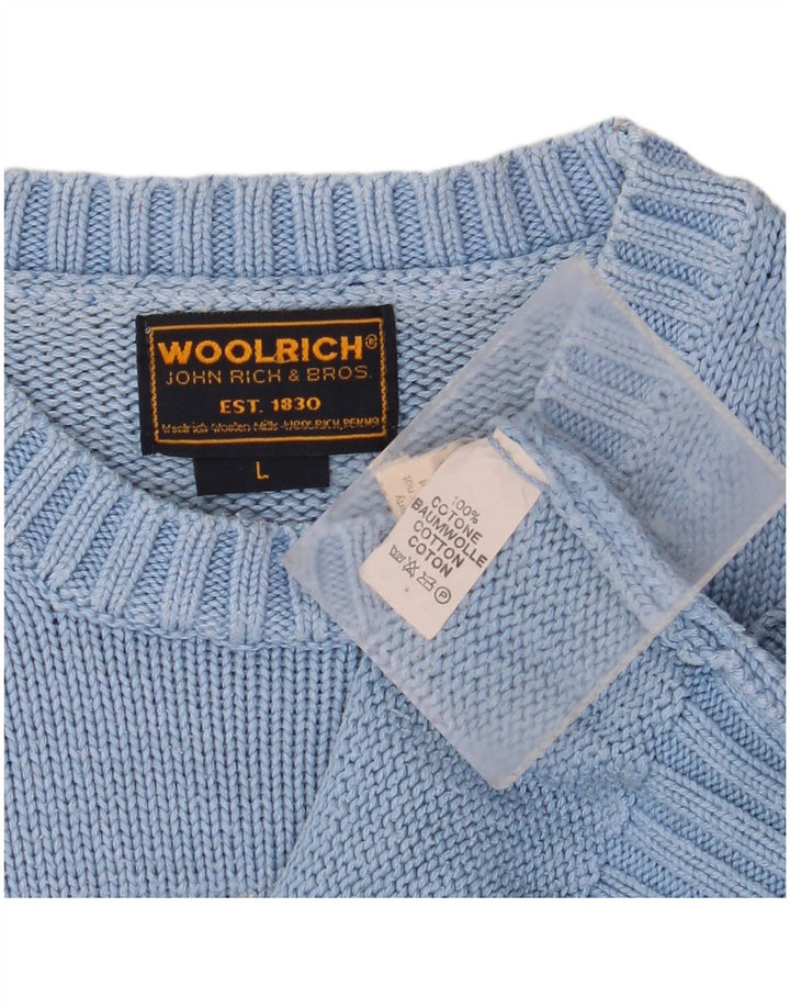 WOOLRICH Maglione maglione girocollo con grafica USA da donna UK 14 grande blu