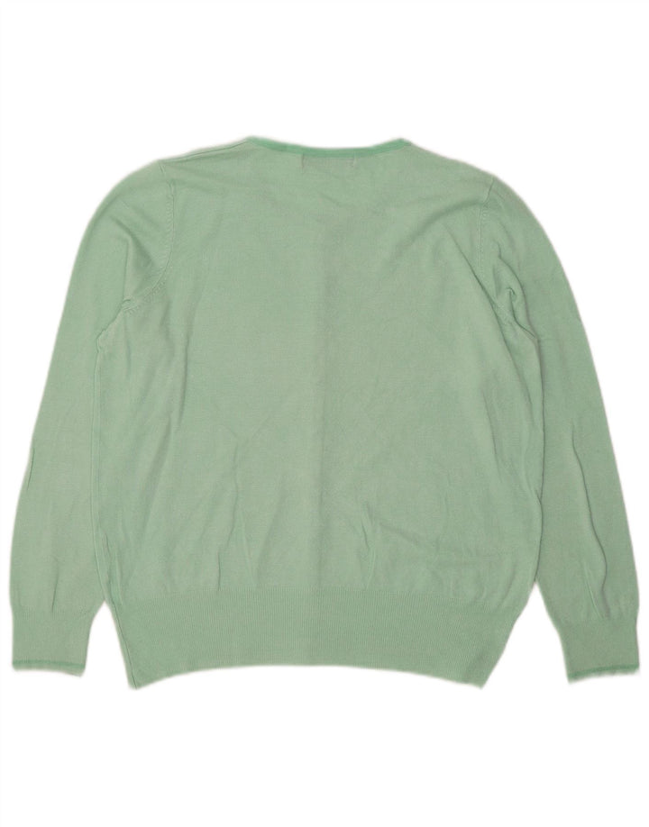 Maglione cardigan da donna Marks & Spencer UK 16 grande viscosa verde