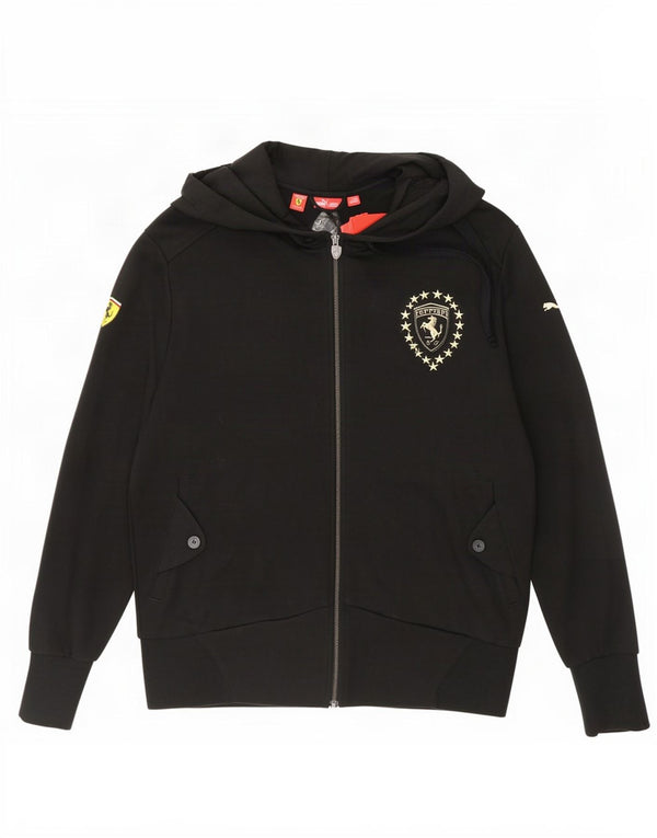 Felpa con cappuccio e zip Puma da uomo Ferrari grande in cotone nero