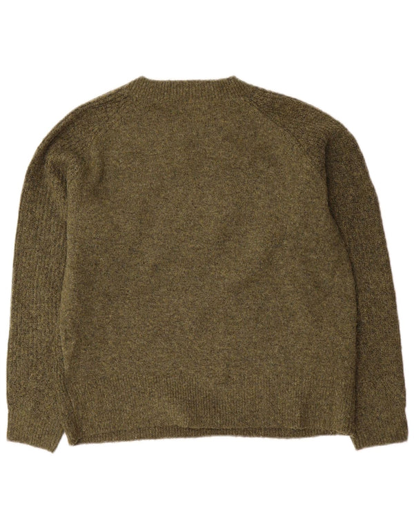 Maglione maglione con scollo a barca da donna Marks & Spencer UK 10 piccolo kaki