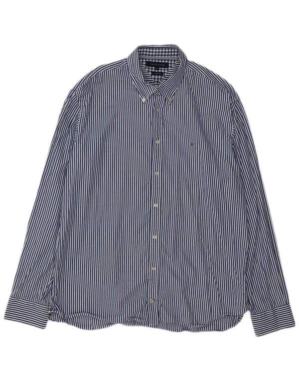 Camicia da uomo su misura Tommy Hilfiger 2XL cotone a righe blu