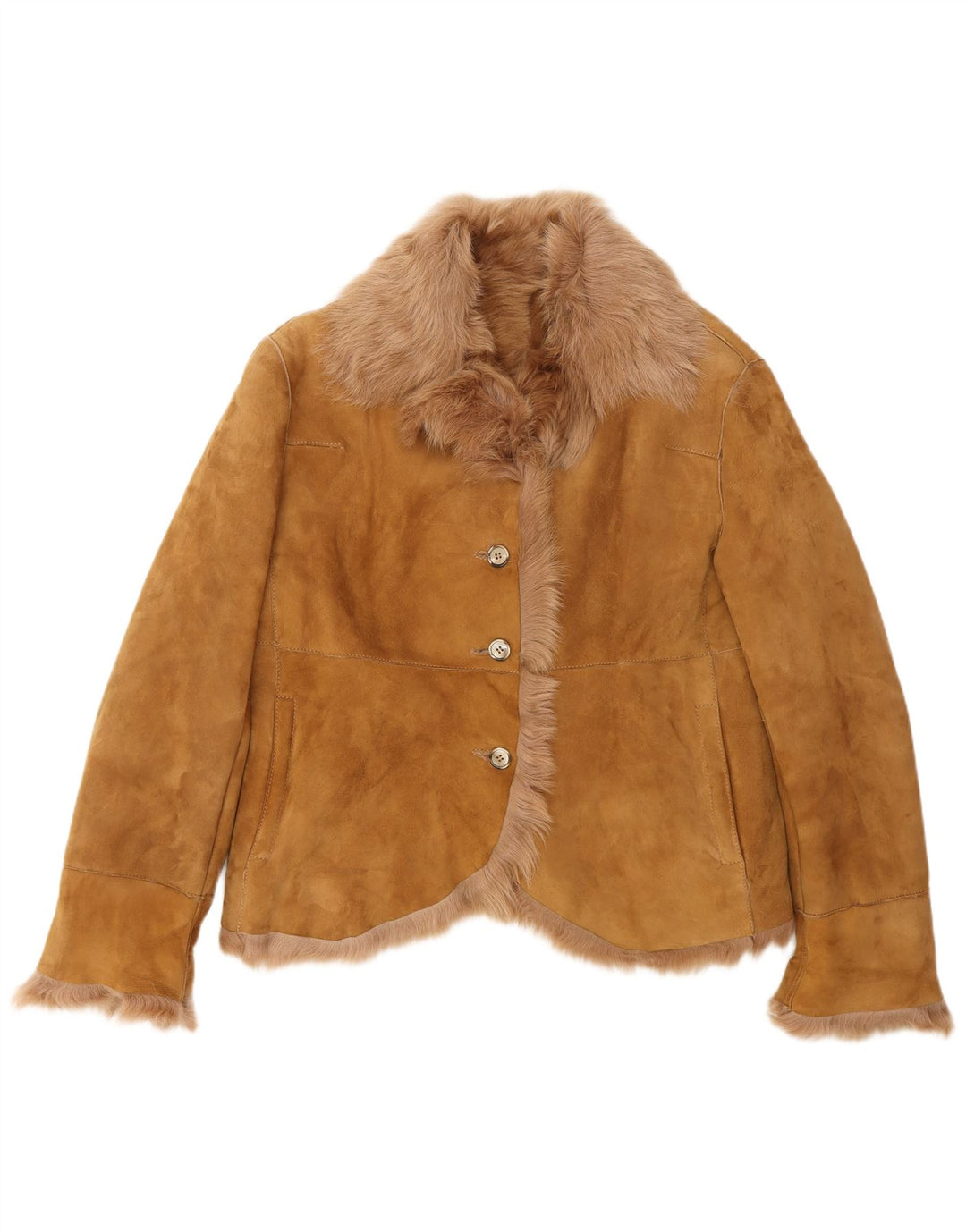 Giacca in pelle scamosciata da donna PAUL & SHARK UK 18 XL Pelle beige