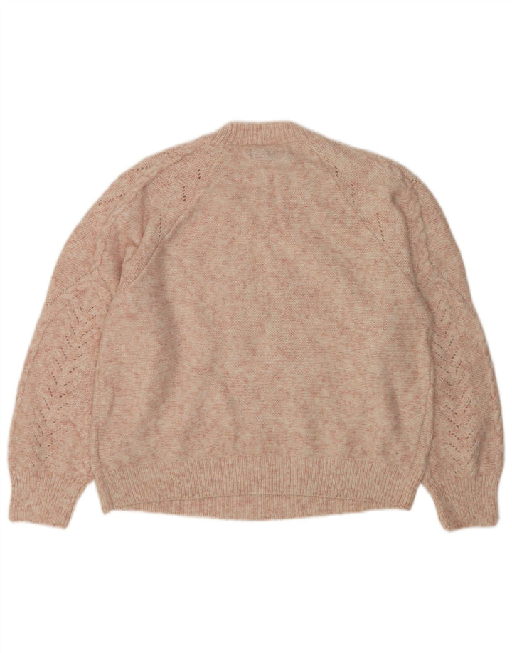 Maglione maglione girocollo da donna Marks & Spencer UK 14 Poliestere rosa medio