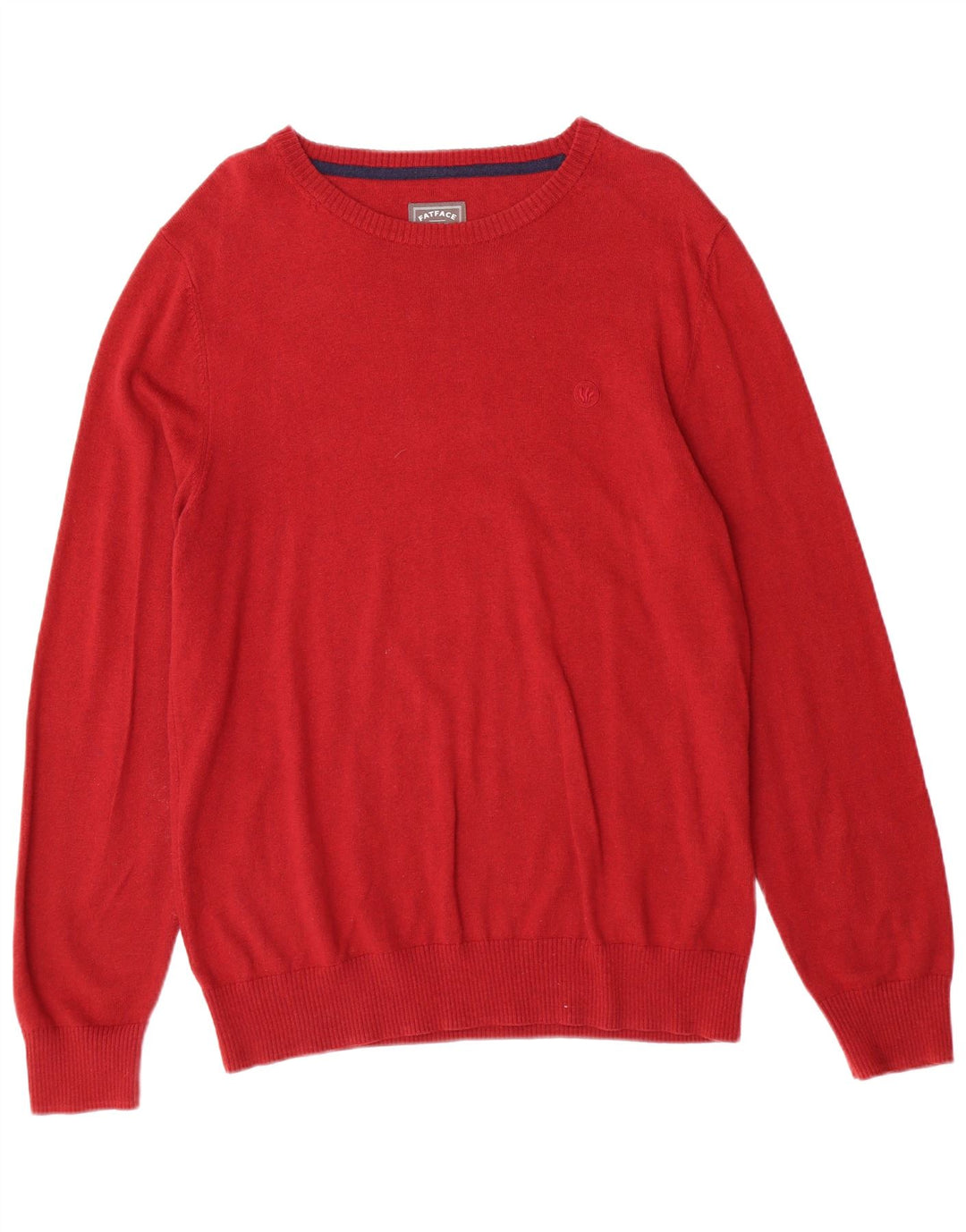 FAT FACE Maglione da uomo con scollo a barca grande in cotone rosso