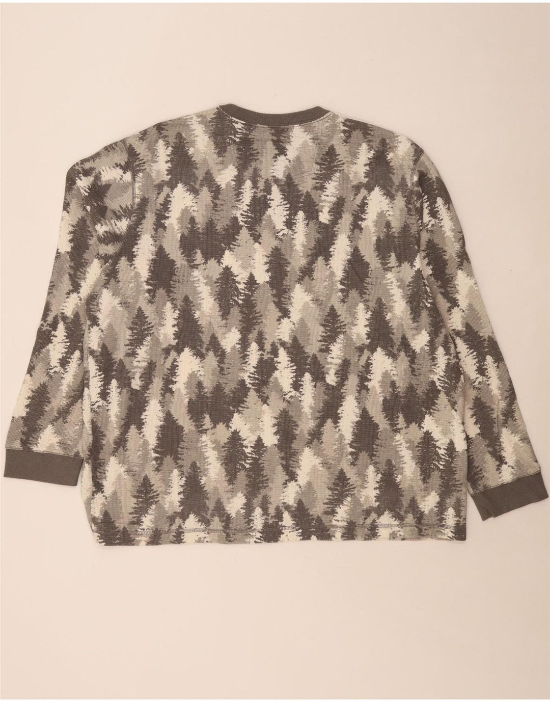 EDDIE BAUER Top da uomo con motivo astratto manica lunga 2XL cotone grigio