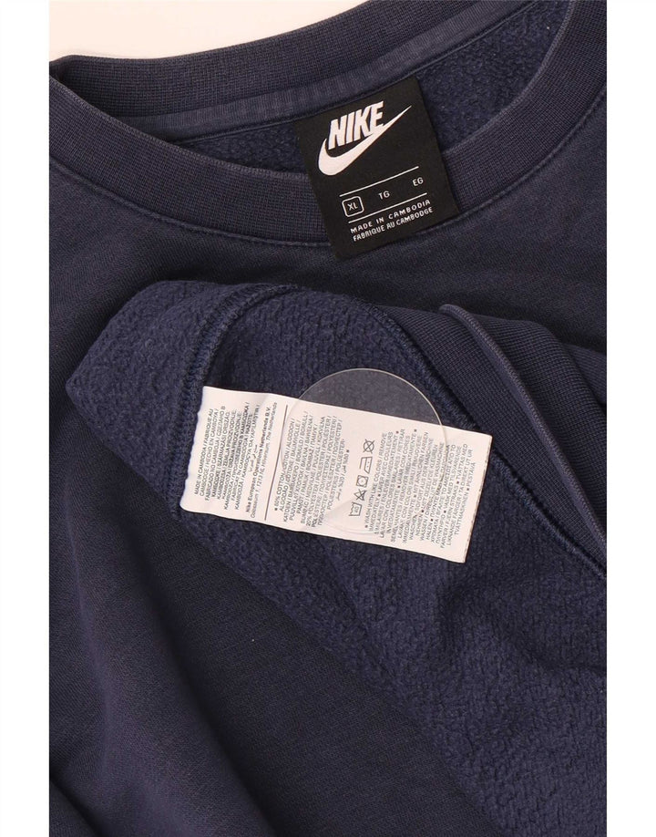 Felpa Nike Uomo Maglione XL Blu Navy Cotone