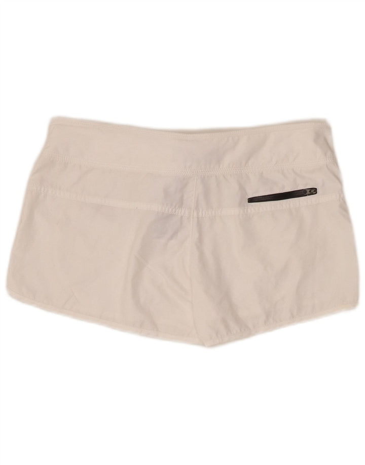 Pantaloncini sportivi da donna Nike UK 10 piccoli poliestere bianco