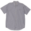 Camicia a maniche corte da uomo Lacoste taglia 39 cotone gessato blu medio