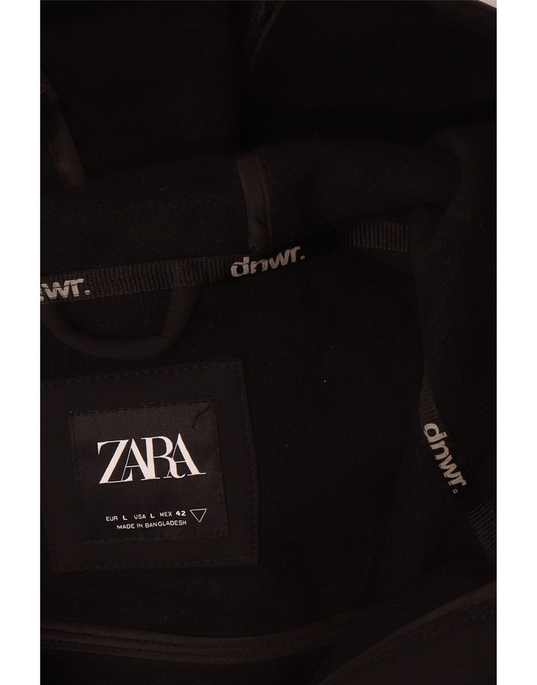 Giacca a vento con cappuccio da uomo Zara UK 40 grande poliestere nero