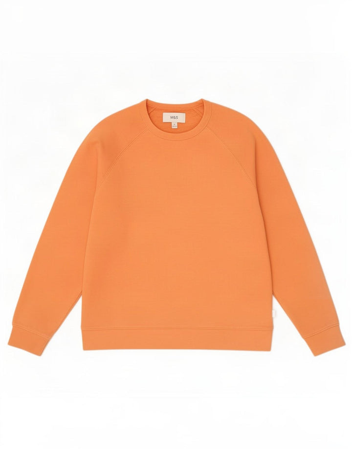 Felpa da uomo Marks & Spencer in cotone arancione medio
