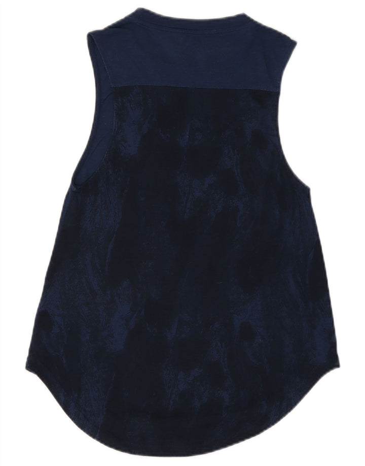 Adidas Canotta da donna Top UK 8 Small Blu Navy Tie Dye Poliestere