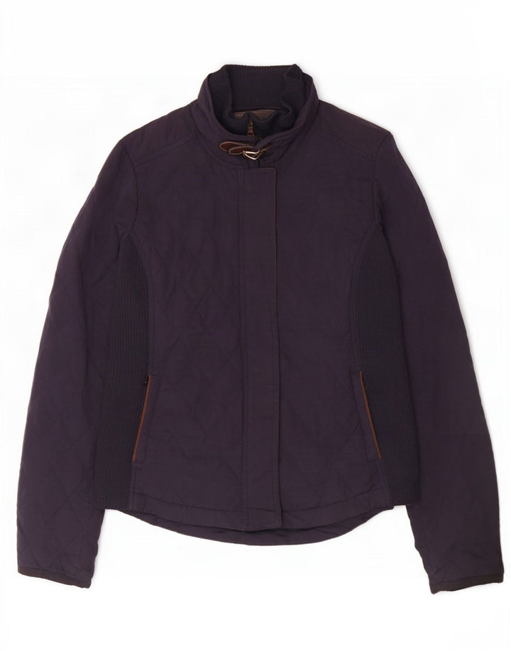 Giacca trapuntata da donna Massimo Dutti UK 12 poliestere medio blu navy