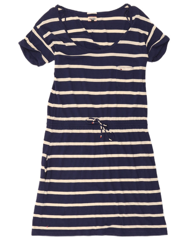Abito a trapezio da donna Tommy Hilfiger UK 18 XL Cotone a righe blu navy