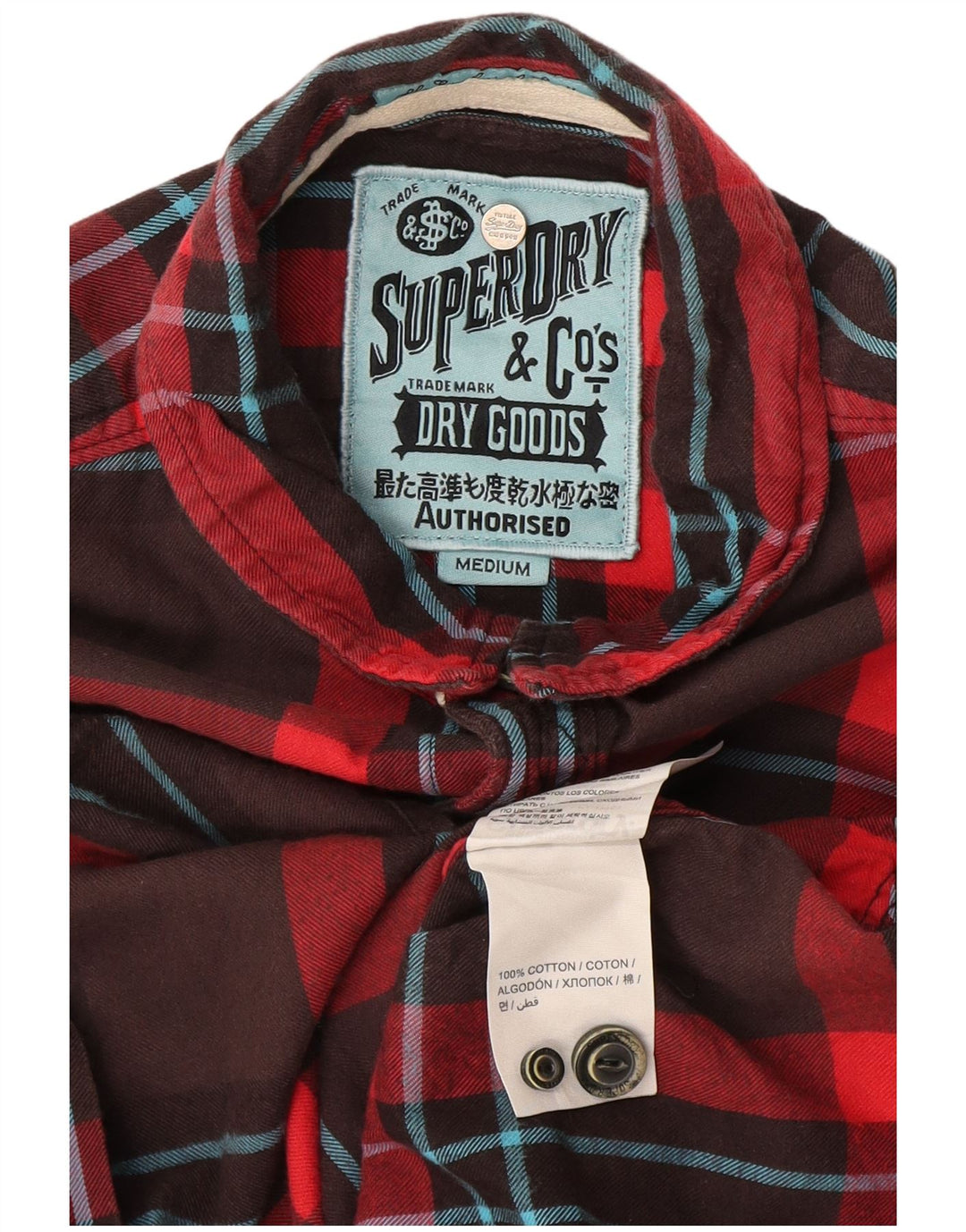 Camicia da uomo in flanella Superdry in cotone a quadri marrone medio