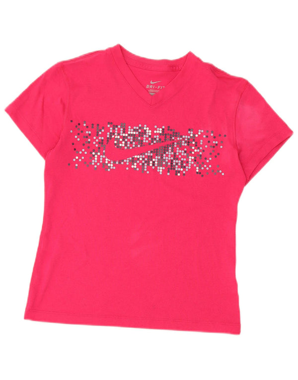 T-shirt grafica Nike Dri Fit per ragazze, 10-11 anni, rosa