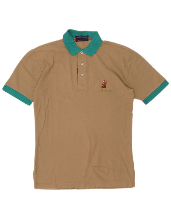 Polo da uomo Best Company Olmes Carretti piccola in cotone color block beige