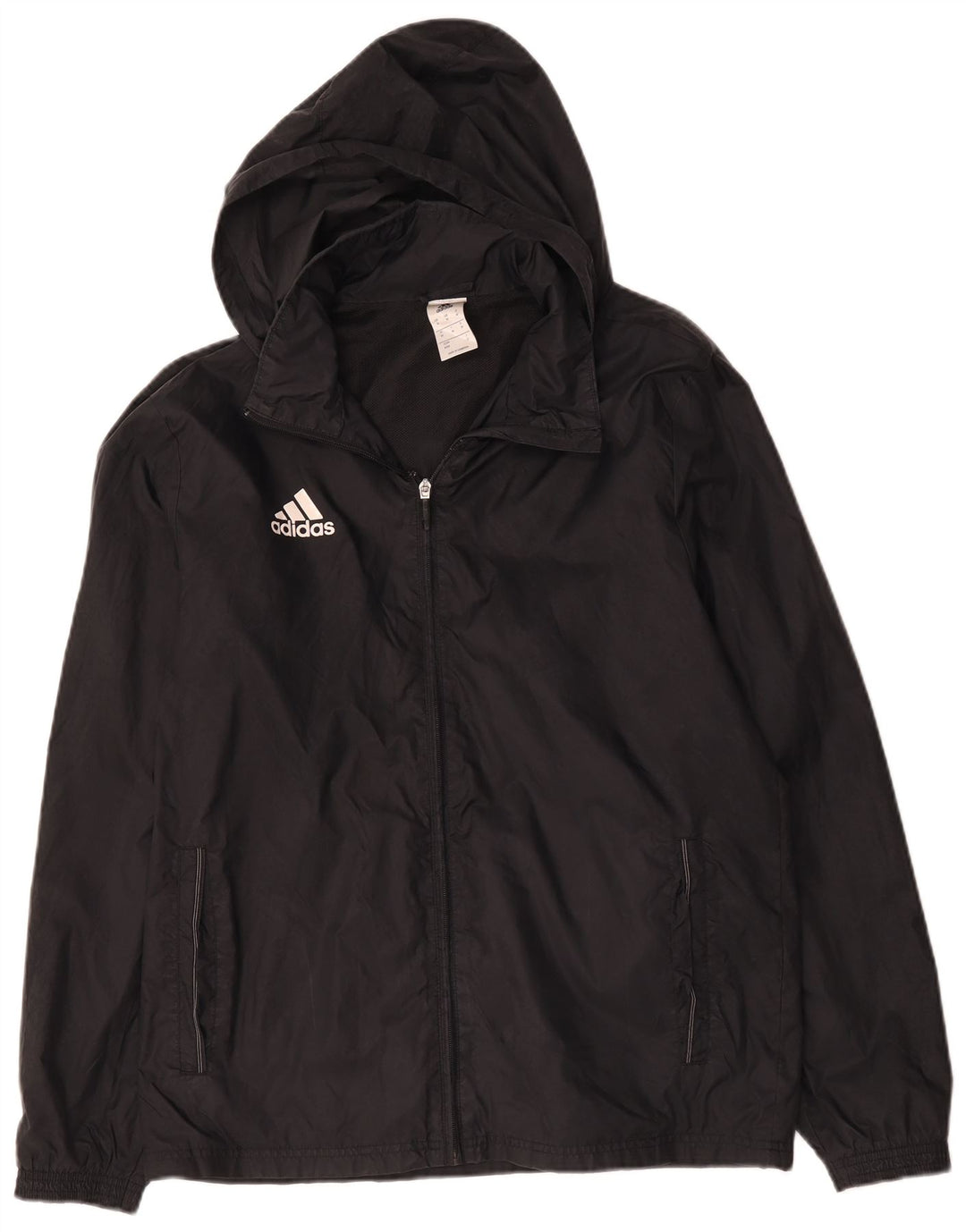 Giacca antipioggia con cappuccio da uomo Adidas UK 38 Medium Nero Poliammide