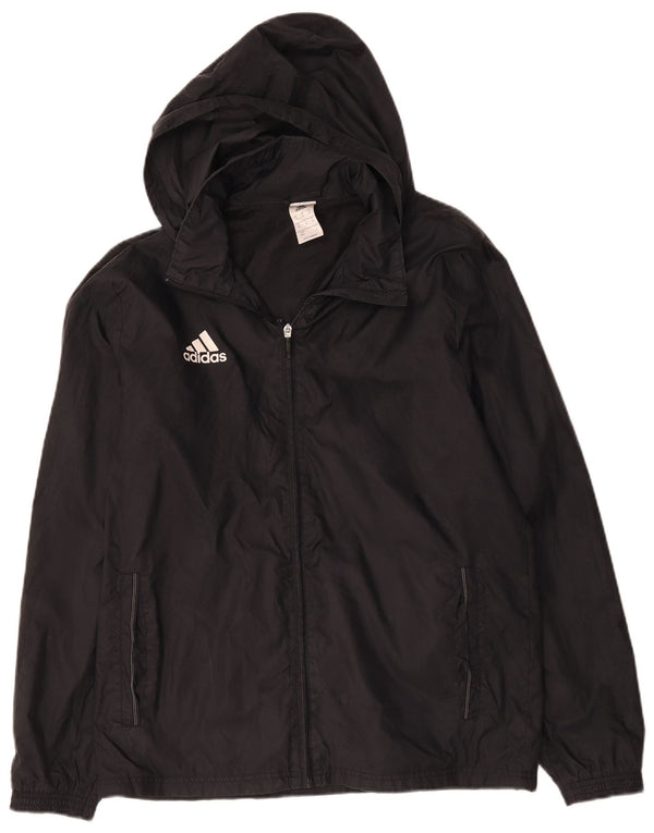 Giacca antipioggia con cappuccio da uomo Adidas UK 38 Medium Nero Poliammide