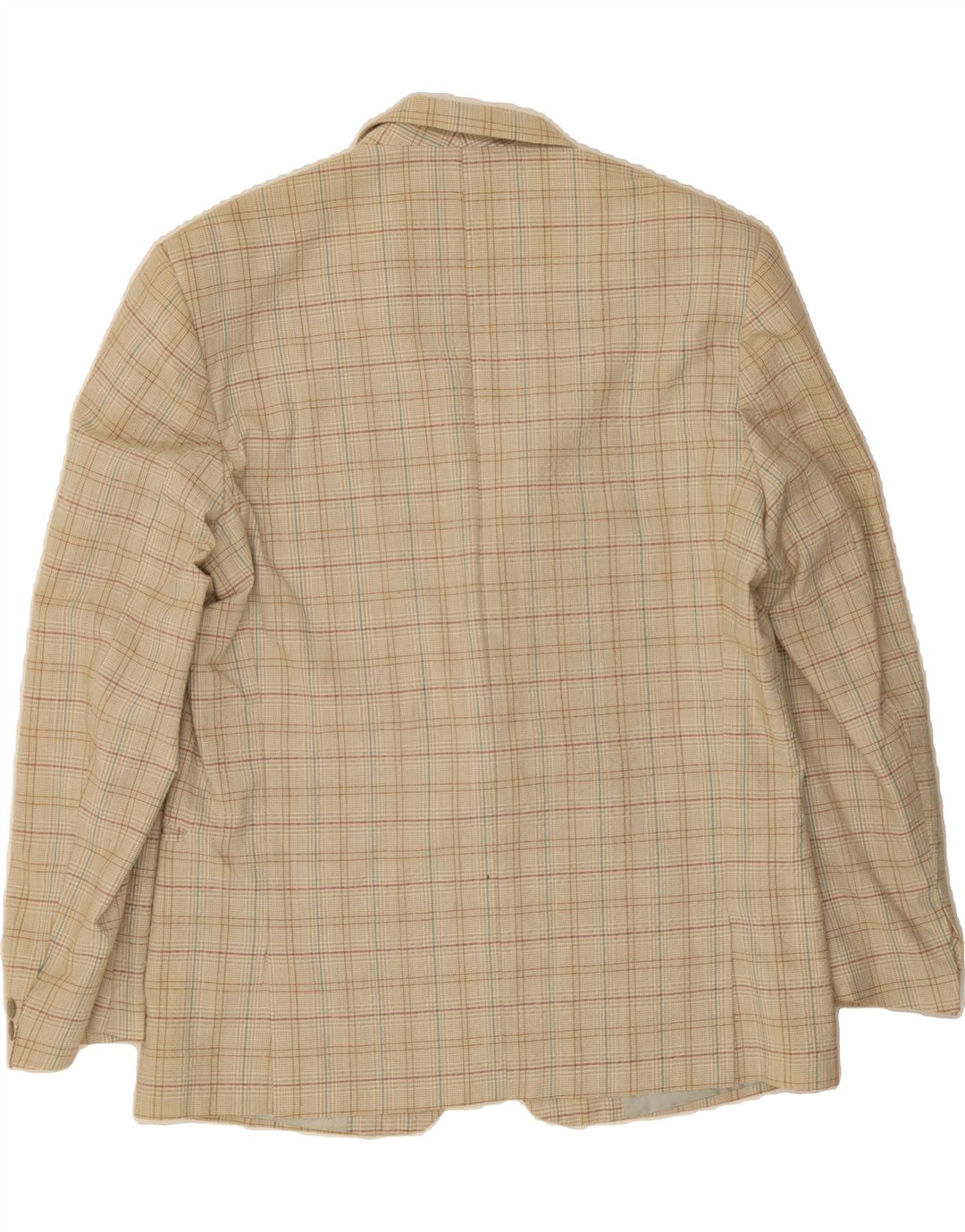 VINTAGE Mens 2 Button Blazer Jacket UK 42 XL Beige Check Cotton Vintage Vintage and Second-Hand Vintage from Messina Hembry 