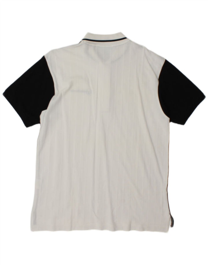 Polo da uomo Sergio Tacchini in cotone color block bianco medio