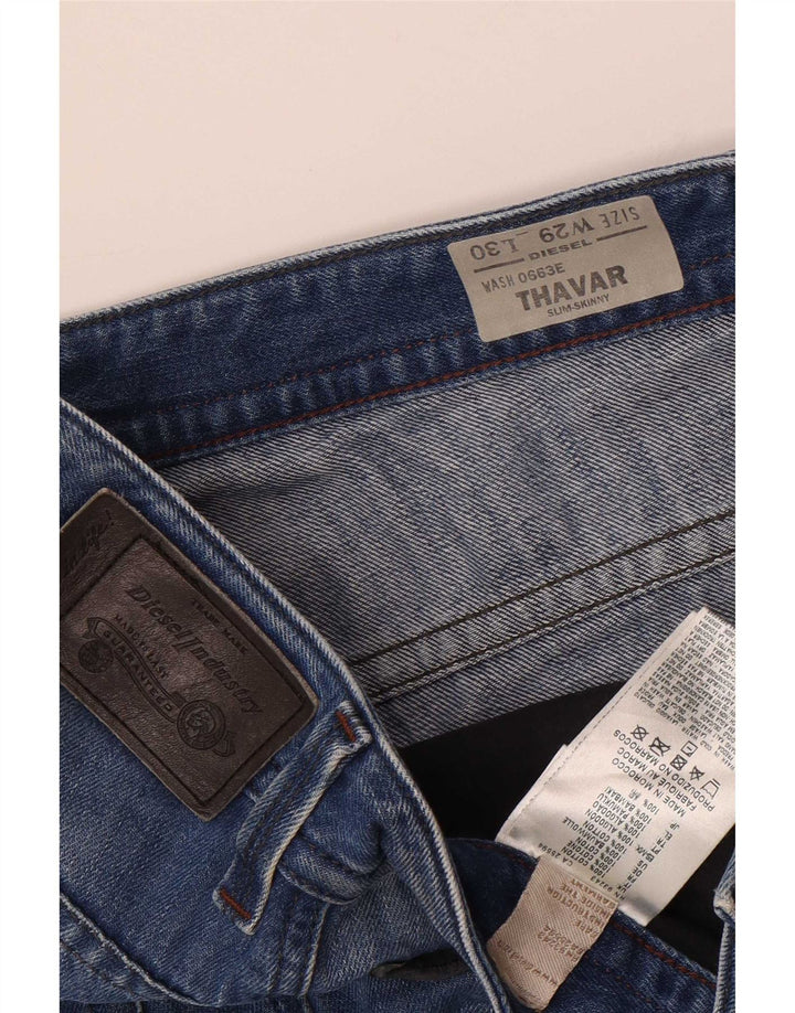 Diesel Uomo Thavar Jeans Skinny Slim Distressed W29 L30 Blu