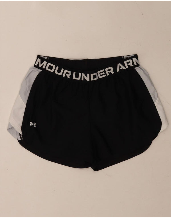 Under Armour Womens Graphic Sport Shorts UK 12 Medium Black Colourblock