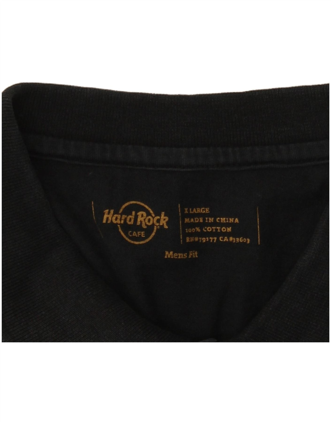 HARD ROCK CAFE Polo grafica da uomo Copenhagen XL in cotone nero