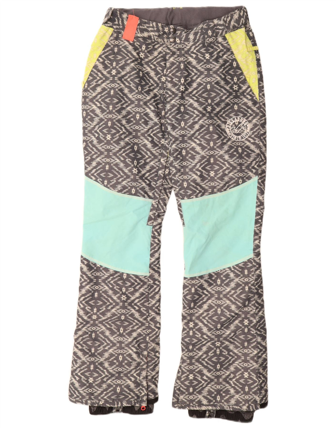Pantaloni da sci da donna Billabong UK 14 Poliestere geometrico grigio medio