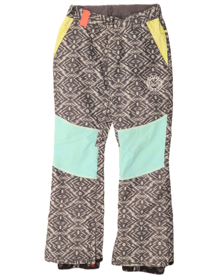 Pantaloni da sci da donna Billabong UK 14 Poliestere geometrico grigio medio
