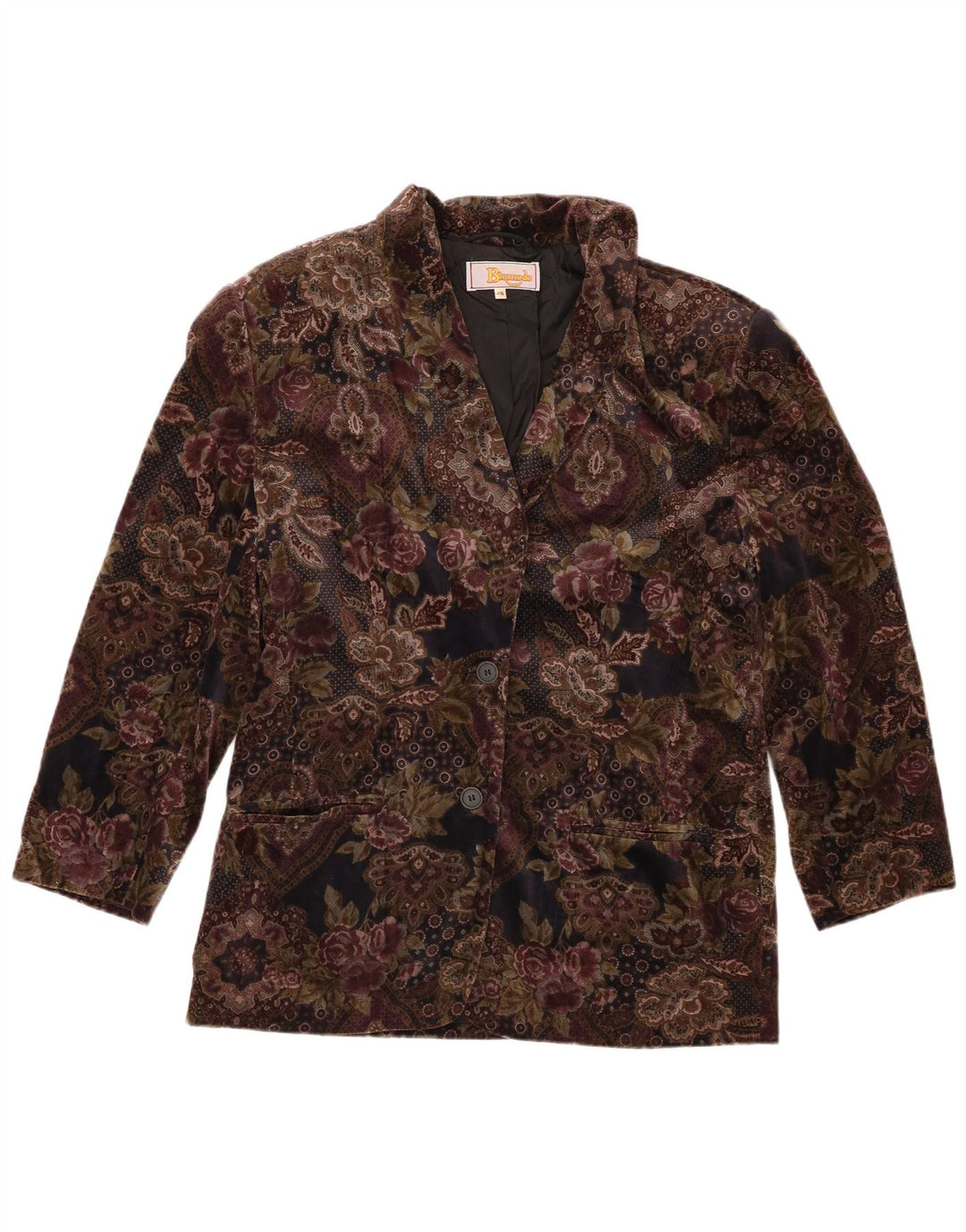 Giacca blazer da donna a 2 bottoni Blumode EU 46 XL Marrone floreale