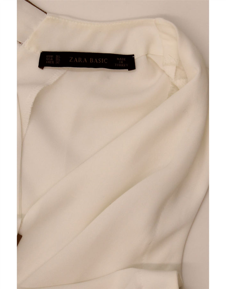 Top senza maniche in camicetta da donna Zara UK 18 XL bianco