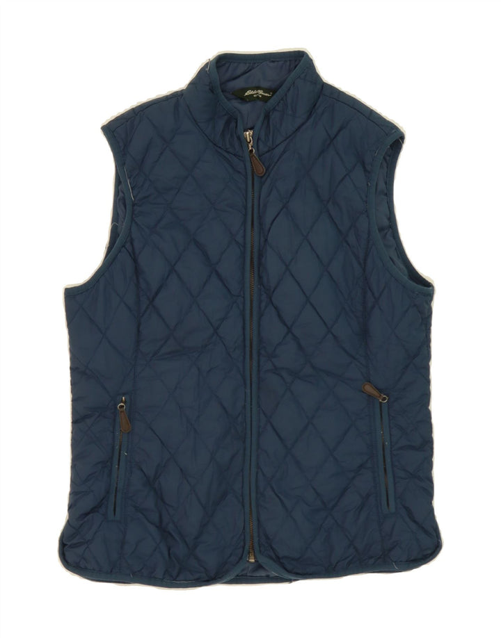 EDDIE BAUER Womens Quilted Gilet UK 10 Small Navy Blue Polyester Vintage Eddie Bauer and Second-Hand Eddie Bauer from Messina Hembry 