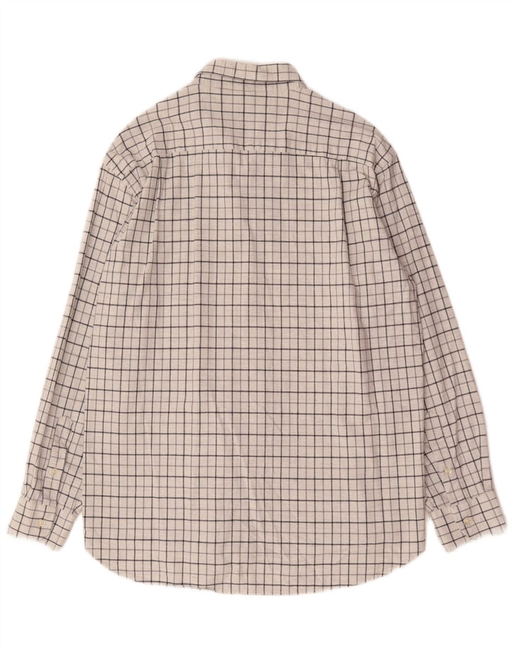 Camicia da uomo Brooksfield XL in cotone a quadri bianchi
