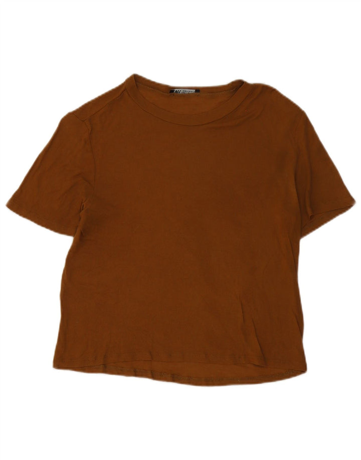 T-shirt Zara da donna Top UK 14 grande marrone