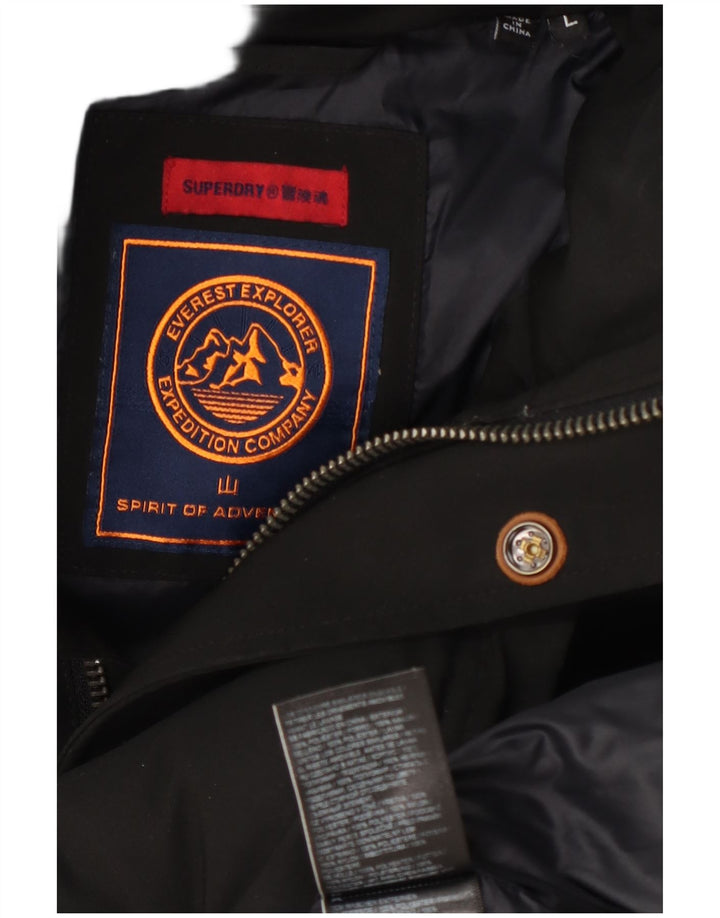 Gilet imbottito con cappuccio da uomo Superdry UK 40 grande poliestere nero
