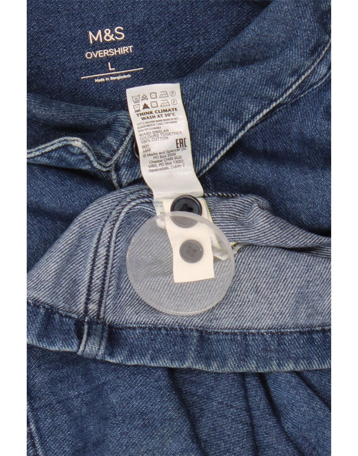 Marks & Spencer Camicia da uomo overshirt in denim grande cotone blu classico