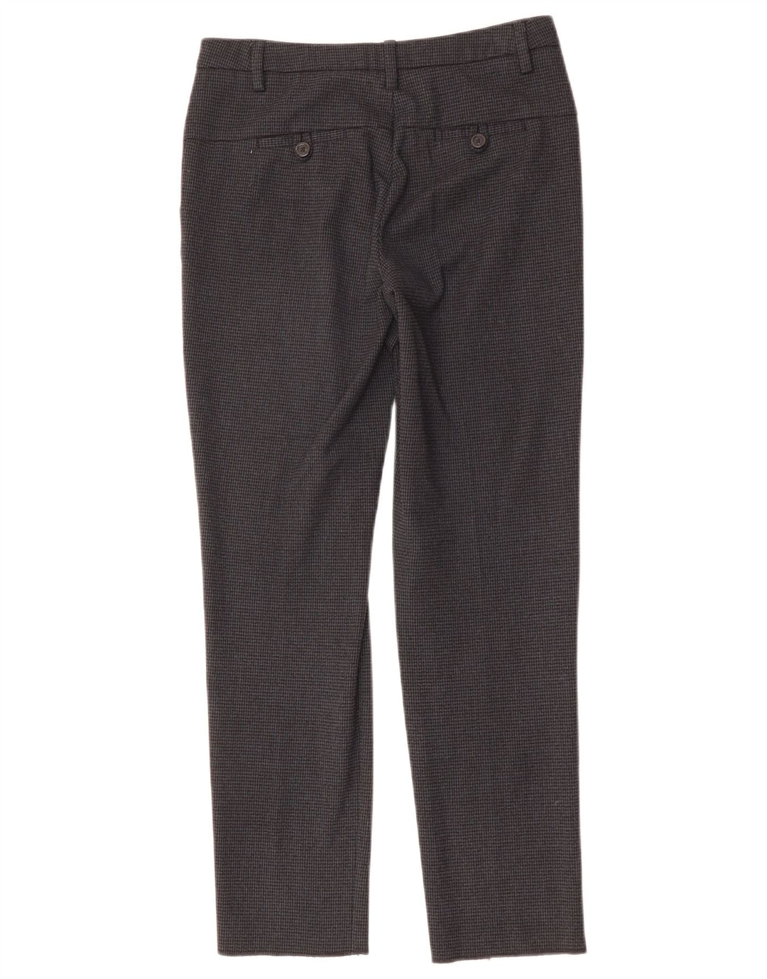 Pantaloni da abito slim da donna BENETTON UK 6 XS W28 L27 pied de poule neri