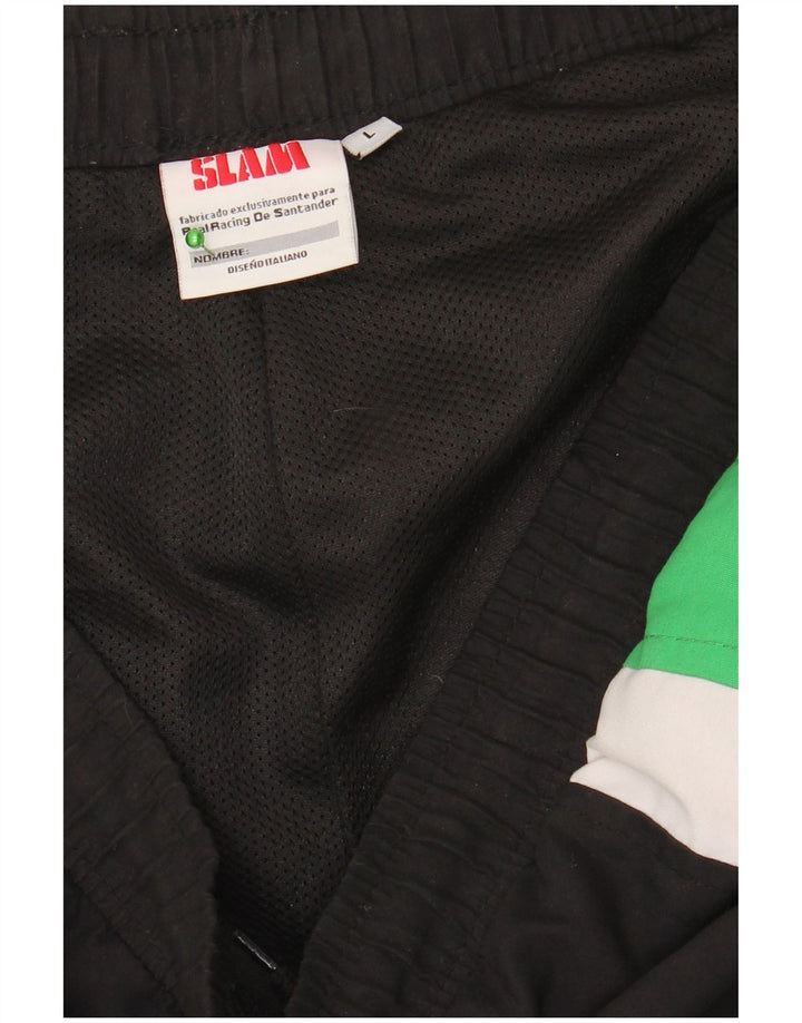 Pantaloni da tuta da uomo Slam grandi in poliestere color block nero