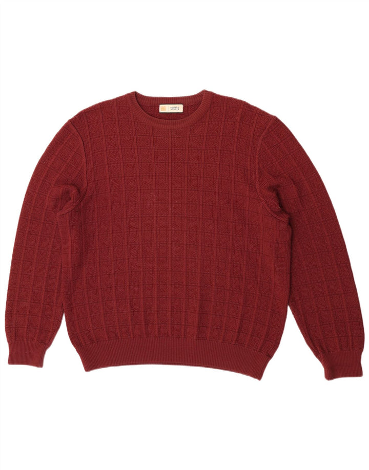 Maglione maglione girocollo da uomo Marks & Spencer rosso medio in acrilico