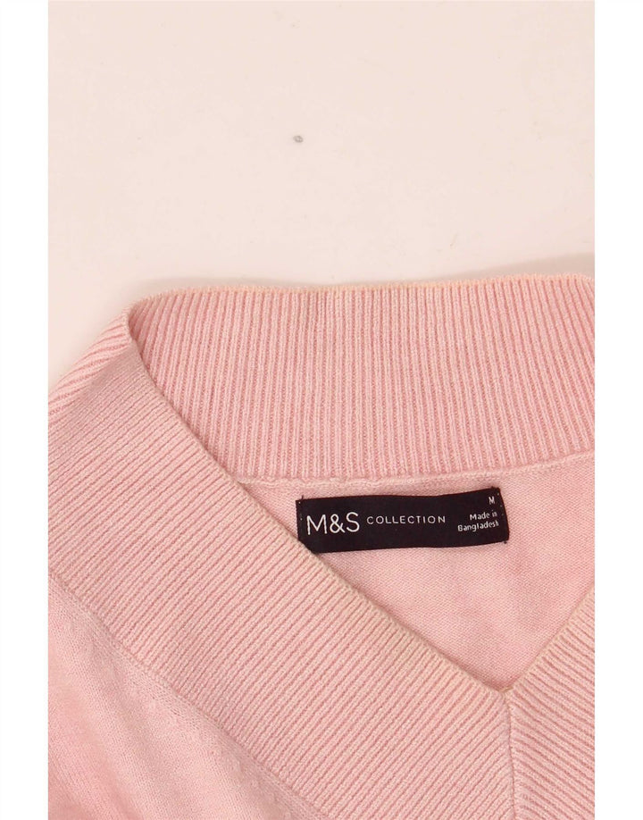 Maglione oversize con scollo a V da donna Marks & Spencer UK 14 Rosa medio