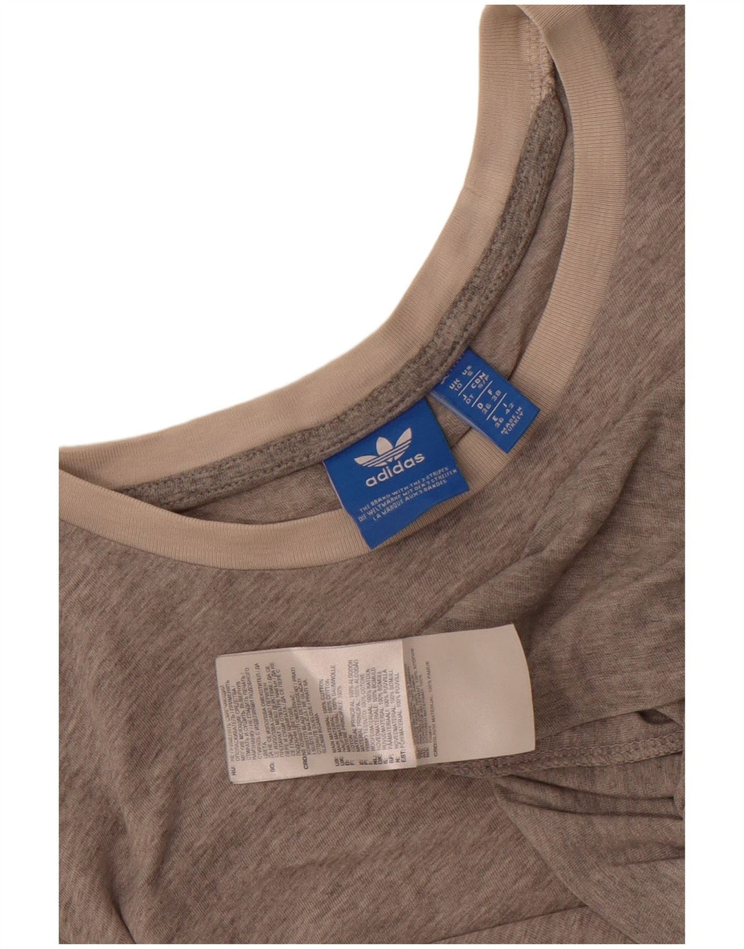 T-shirt grafica da donna Adidas Top UK 10 piccola in cotone grigio