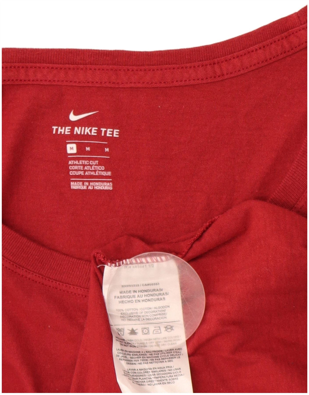 T-shirt grafica NIKE da donna con taglio atletico, taglia UK 14, cotone rosso medio