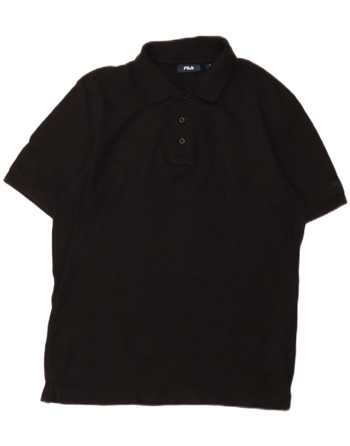 Polo da uomo Fila Small in cotone nero