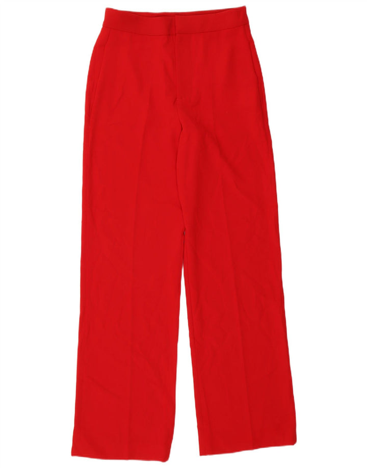 Pantaloni da abito dritti da donna Zara medi W28 L32 poliestere rosso